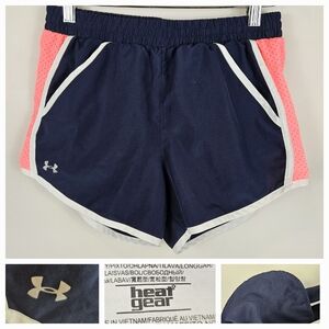 Under Armour Heat Gear Shorts Navy Blue Corral Size XS Pockets A0315